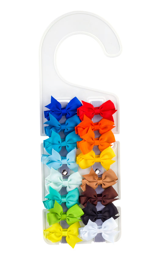 Classic Klipster hair accessories organizer with hanging hook. Compact, double-sided storage for clips, bows, scrunchies, ties, and more. Lightweight and travel-ready.