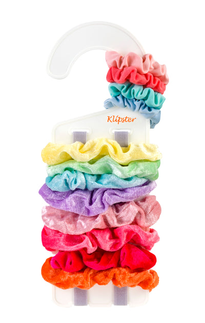 Multi-colored scrunchies on the Classic Klipster hair accessories organizer