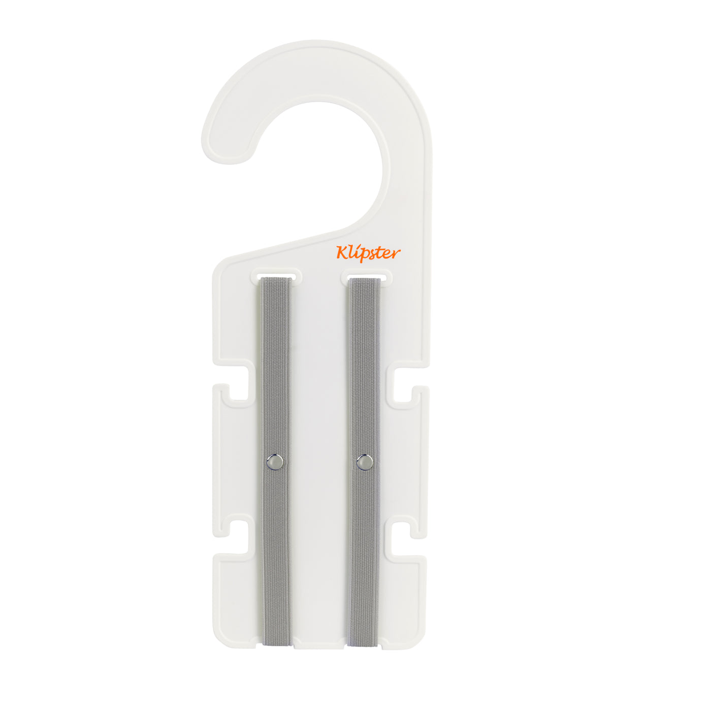 Classic Klipster hair accessories organizer with hanging hook. Compact, double-sided storage for clips, bows, scrunchies, ties, and more. Lightweight and travel-ready.