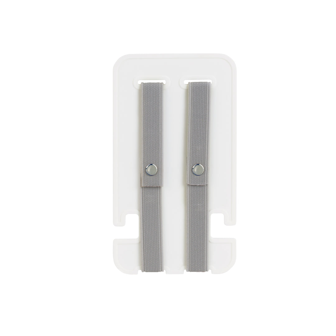 Mini Klipster hair accessories organizer. Compact, double-sided storage for clips, bows, scrunchies, and ties. Lightweight and travel-ready. Back view.