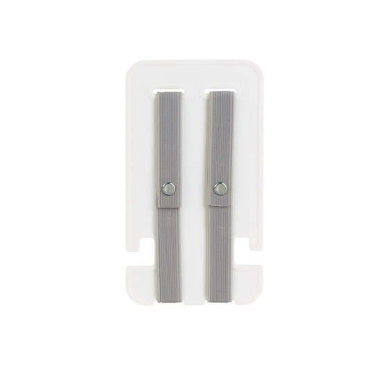 Mini Klipster hair accessories organizer. Compact, double-sided storage for clips, bows, scrunchies, and ties. Lightweight and travel-ready. Back view.