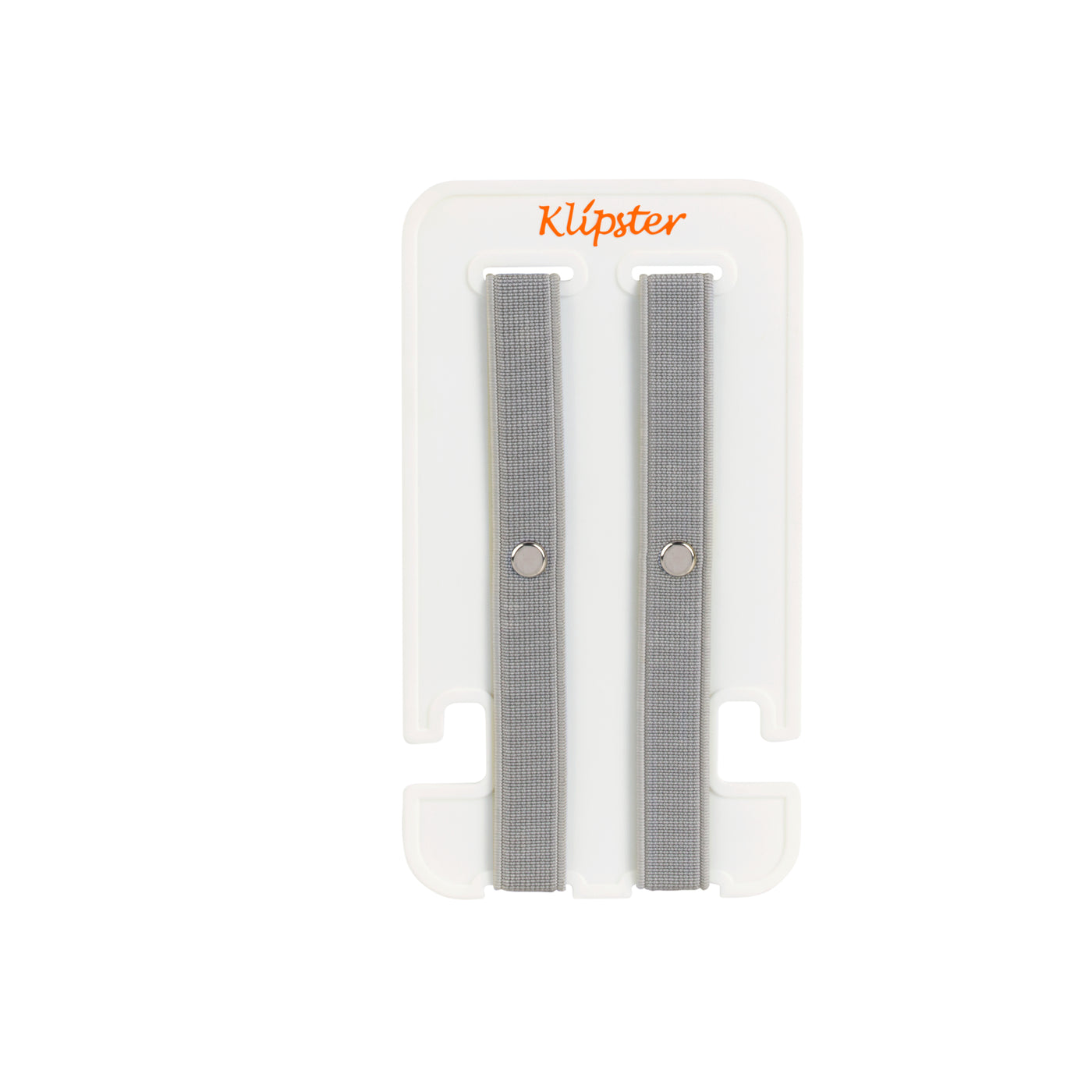 Mini Klipster hair accessories organizer. Compact, double-sided storage for clips, bows, scrunchies, and ties. Lightweight and travel-ready. Front view.